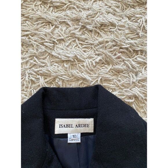 Vintage Isabel Ardee Blazer Top Zip Up Black Wool 10 - Picture 4 of 8